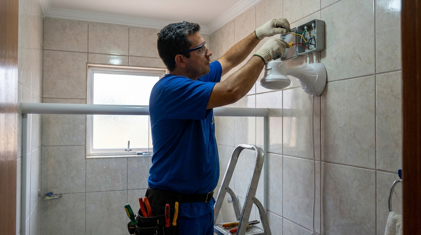 Instalacao de chuveiro eletrico profissional em Passo Fundo‑RS