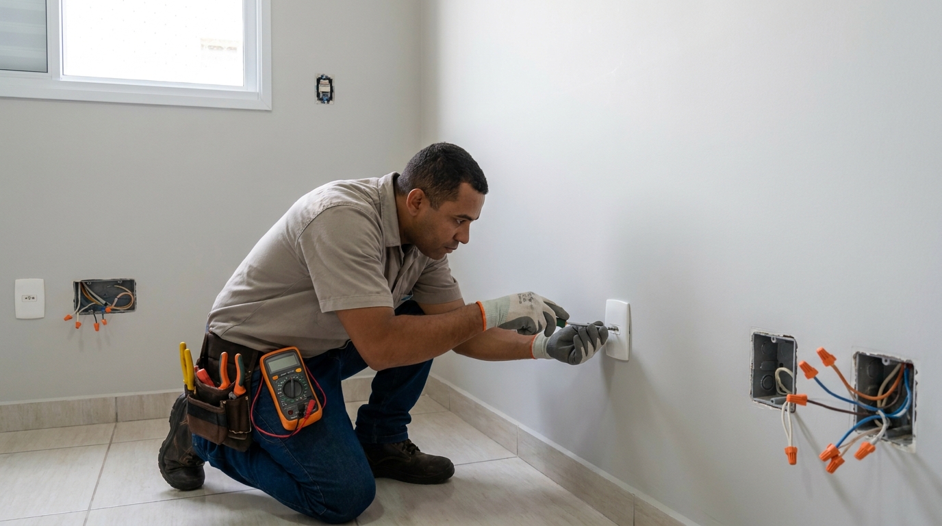 Instalacao de tomada e interruptor em Passo Fundo‑RS