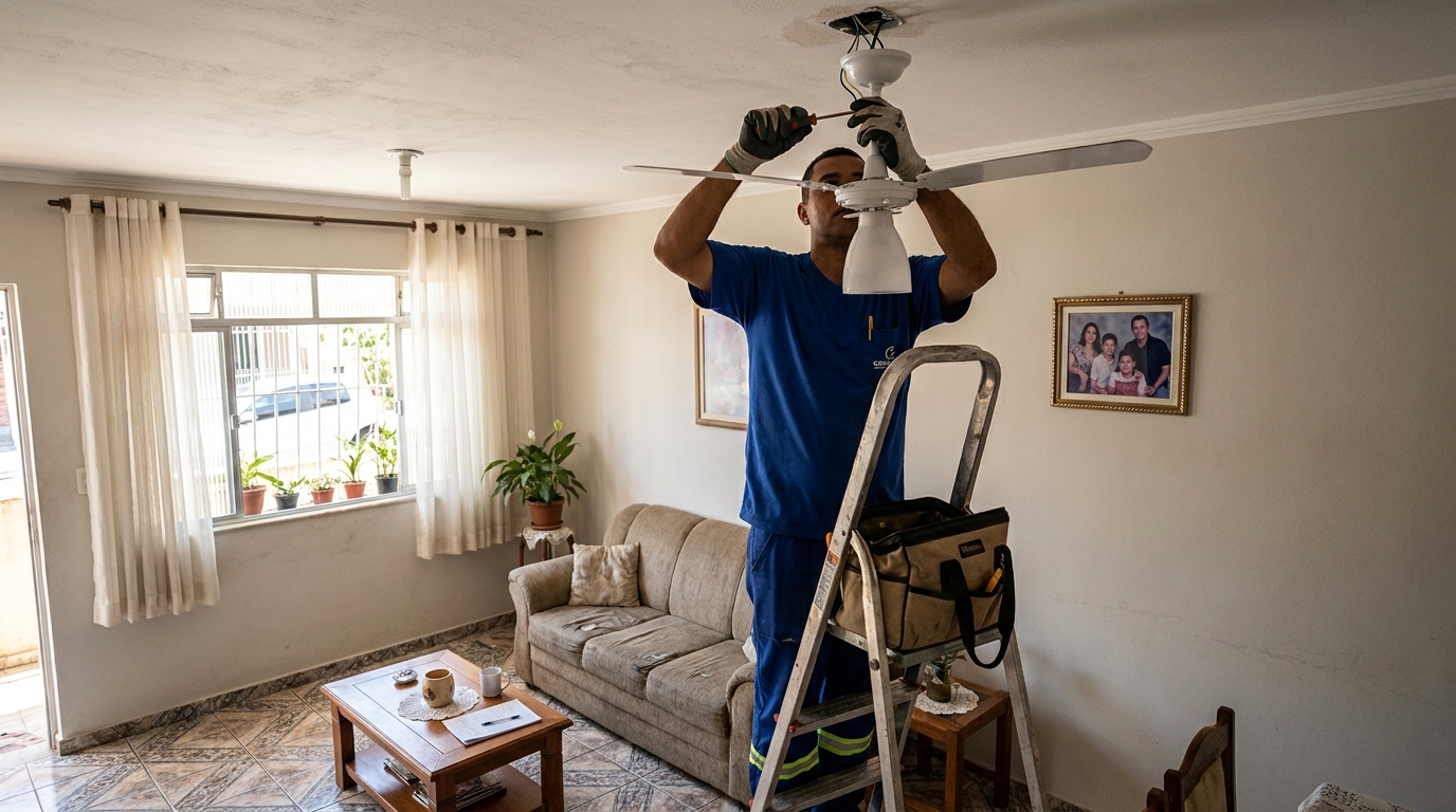 Instalacao de ventilador de teto residencial em Passo Fundo‑RS